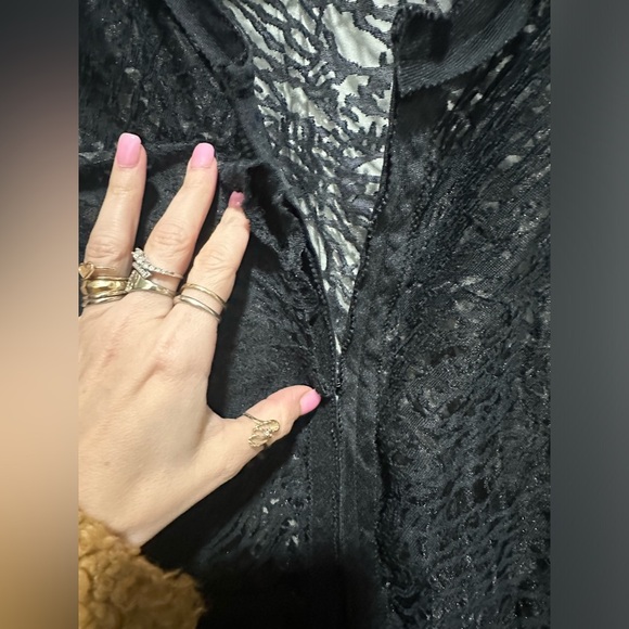 ZOZO Black Lace Sheer Jacket Whimsigoth Fairycore Minimalist Size XL - Picture 3 of 7